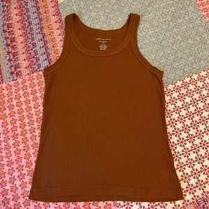 American Eagle Brown Ribbed Soft & Sexy Tank Top
